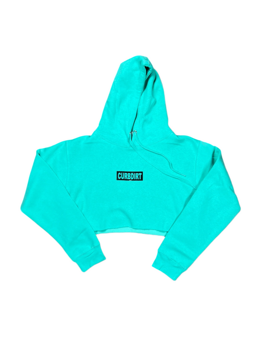 MINTY CURB CROP TOP HOODIE